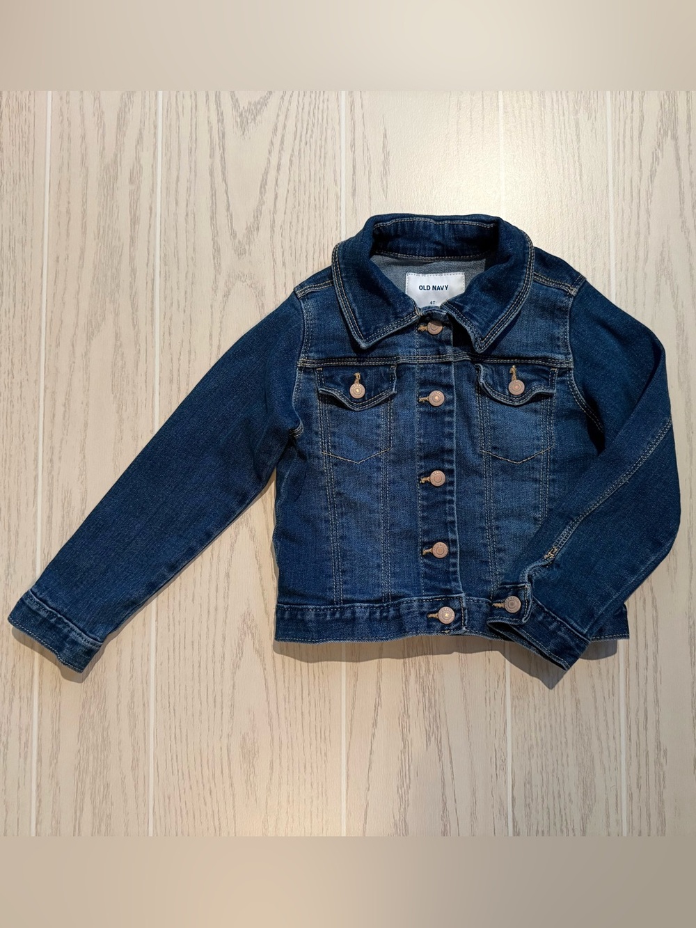 Old Navy Toddler Girls 4T Blue Denim Jean Jacket Classic Stretch